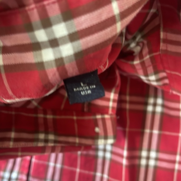 Authentic Mens Burberry Button Up  Red size L - Picture 5 of 7